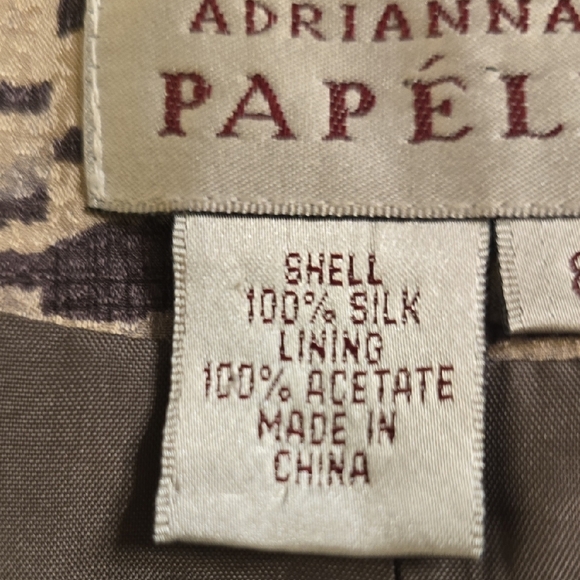 Adrianna Papell Silk Women's Patterned Blazer - Gray and Silver - Picture 12 of 15